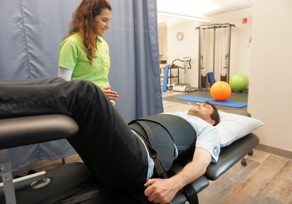 Traction table treatment physiotherapy